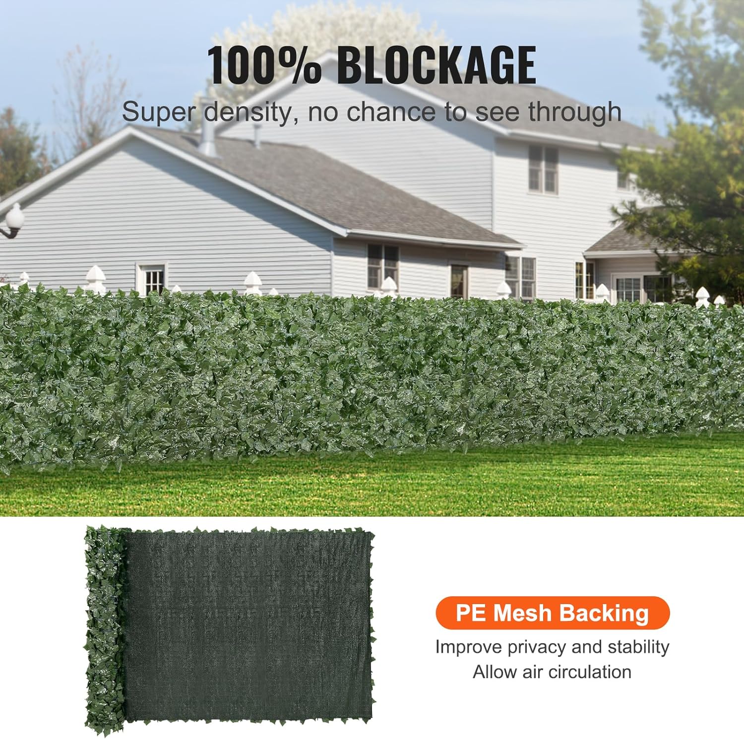 VEVOR Ivy - Valla de privacidad, pantalla de pared verde artificial, valla de hiedra verde con junta reforzada, setos sintéticos para decoración de hojas de vid para jardín, patio, balcón, decoración de patio y patio - Image 18