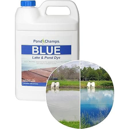 Blue Lake and Pond Dye - One Gallon of Professional Lake & Pond Dye - Treats Up to 1 Acre - Royal Blue Color - Safe for Fish, Wildlife, Pets & Children