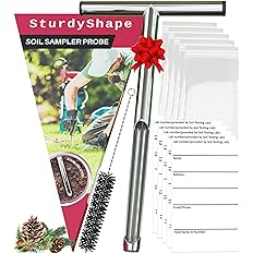 SturdyShape Soil Probe. The Soil Sample Probe is Polished Inside, 12in, Stainless Steel 304. Soil Probe with Handle Comes wit