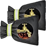 DELUX Outdoor Faucet Covers 2 Pack for Winter 9.05" H X 6.89" W, Outside Garden Faucet Socks for Freeze Protection, Reusable