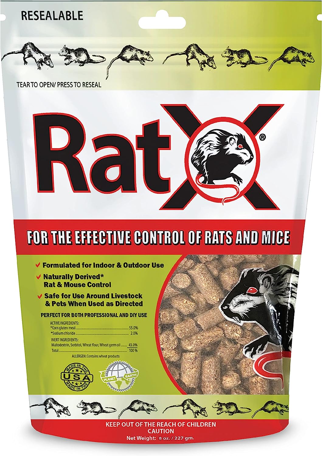 EcoClear Products 620100-6D RatX All-Natural All Species Rat Mouse, 8 oz. Bag