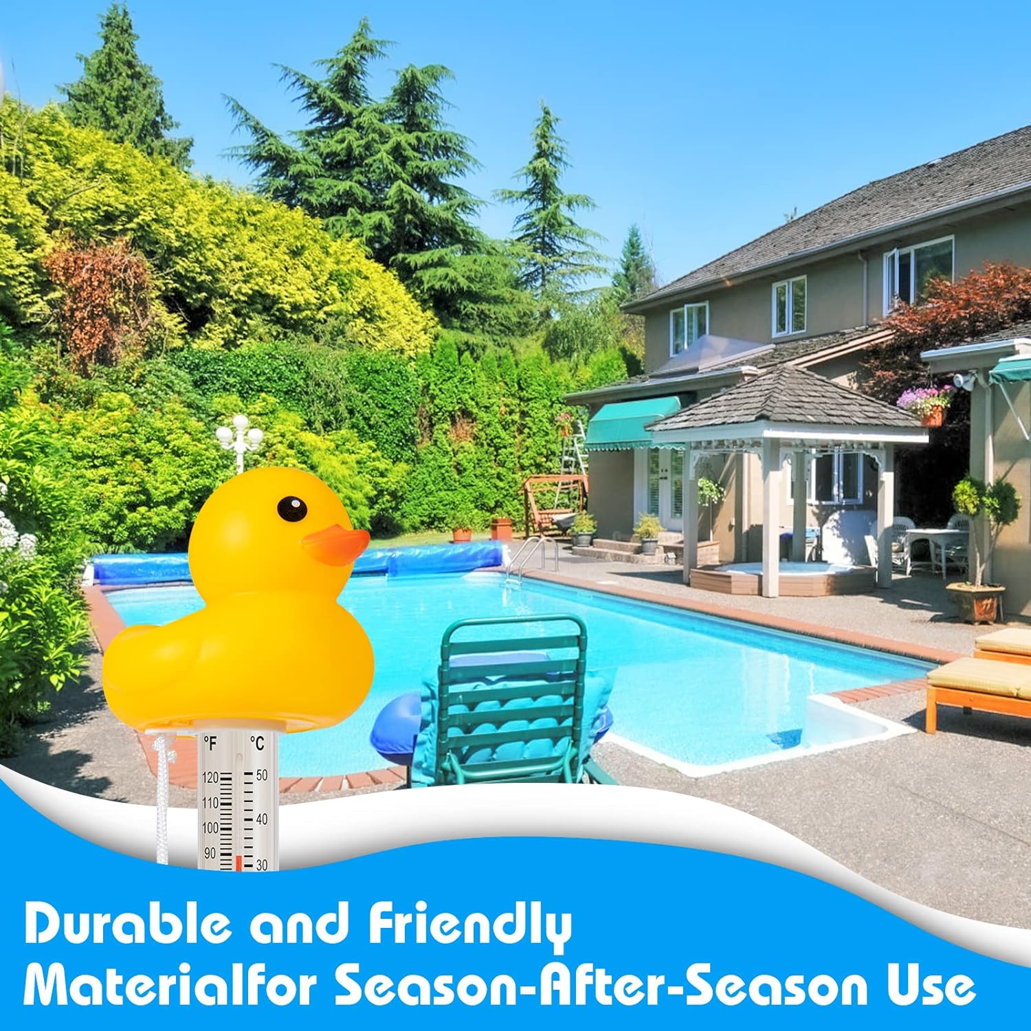 Pool Thermometer Floating Swimming Pool Thermometer Pond Water Thermometer Swimming Pool Floating Thermometer Pool Accessories for Outdoor and Indoor Swimming Pools and Spas by DWEPTU - Image 2