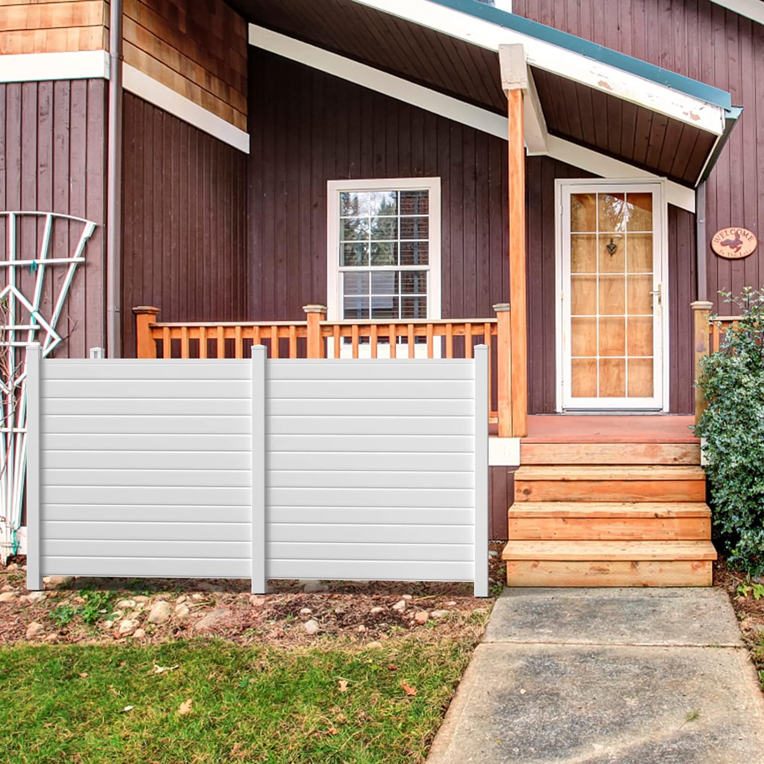 Caprihom Rejilla para valla de aire acondicionado de 50 pulgadas de ancho x 50 pulgadas de alto, carcasa de vinilo para valla de privacidad, panel de pantalla para equipo de piscina, kit de paneles y pantallas de privacidad para exteriores (paquete de 2) - Image 24