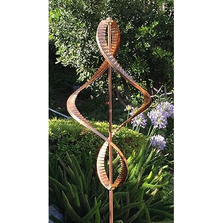 Stanwood Wind Sculpture Kinetic Copper Dual Helix Spinner