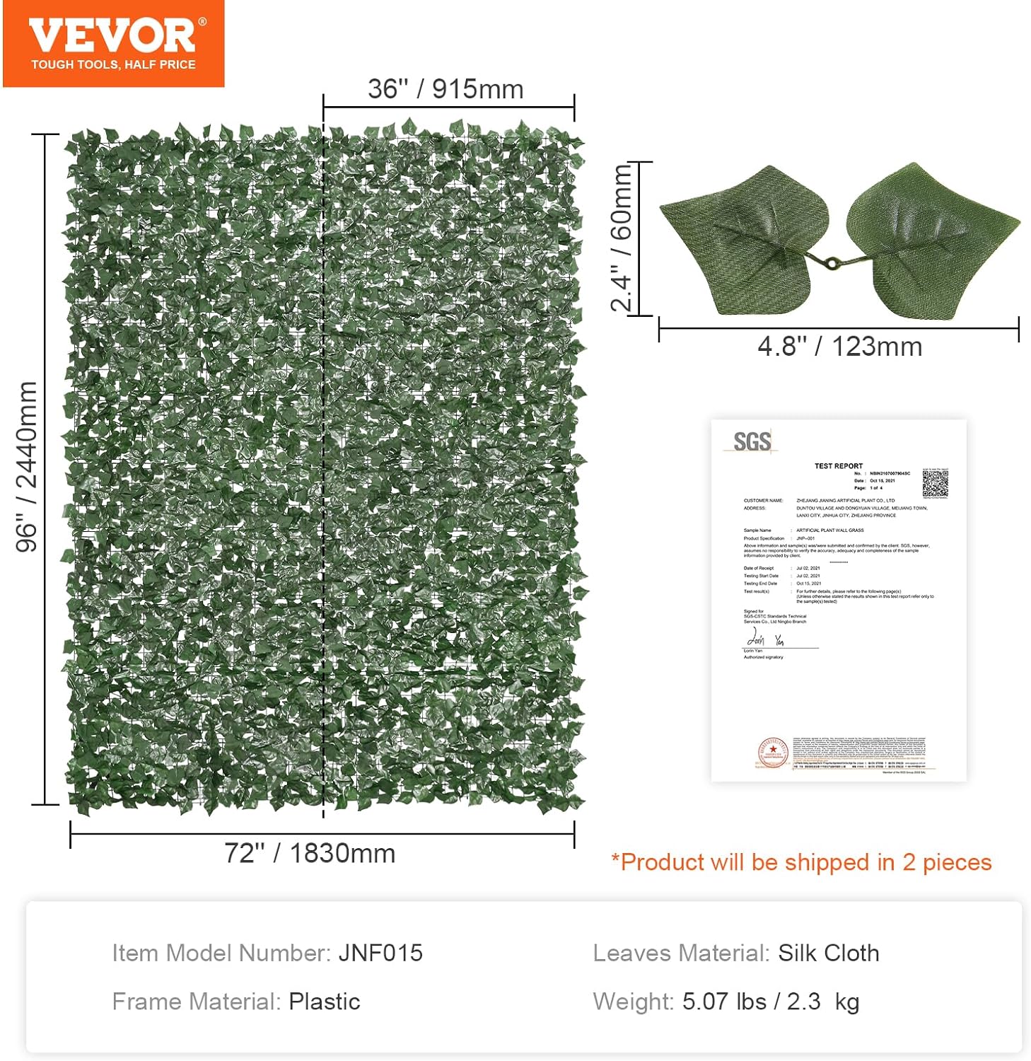 VEVOR Ivy - Valla de privacidad, pantalla de pared verde artificial, valla de hiedra verde con junta reforzada, setos sintéticos para decoración de hojas de vid para jardín, patio, balcón, decoración de patio y patio - Image 14