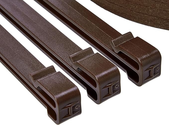 Amazon Basics Landscape Edging Coil with Stakes - 5 Inch, Brown - Image 2