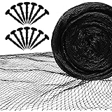 Pond Netting 7'x10' Heavy Duty Mesh Pond Cover Nets for Leaves and Protecting Koi Fish from Heron Birds, Cats - 12 Stakes Inc
