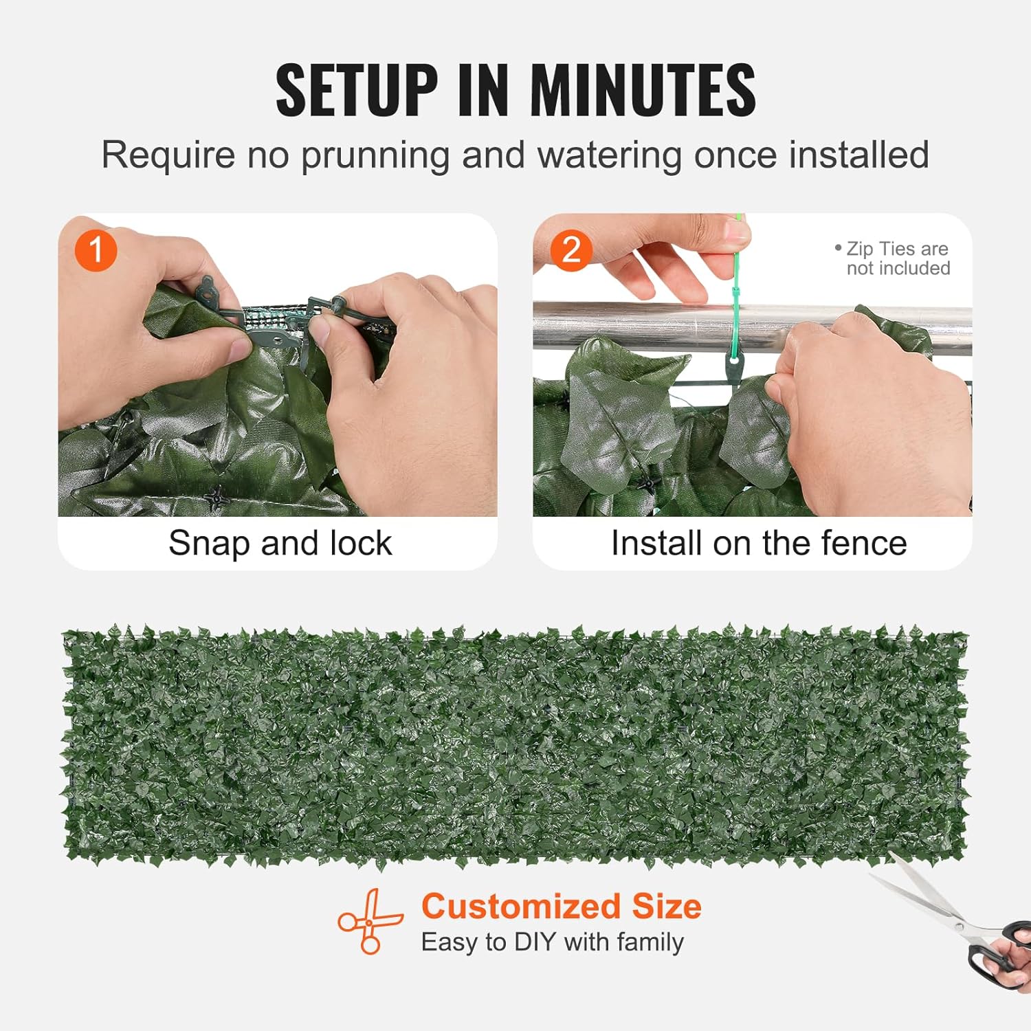 VEVOR Ivy - Valla de privacidad, pantalla de pared verde artificial, valla de hiedra verde con junta reforzada, setos sintéticos para decoración de hojas de vid para jardín, patio, balcón, decoración de patio y patio - Image 26