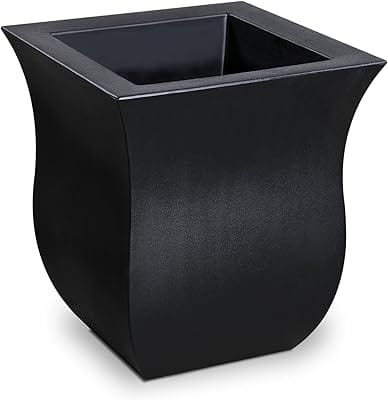 Mayne 5873-B Polyethylene Planter, Black 16x16