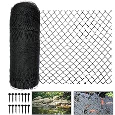 Meanchen Pond Netting 15 X 20 FT,Pool Cover Net,Pond Netting for Leaves Protects Koi Fish from Birds, Cats and Predators,Blac