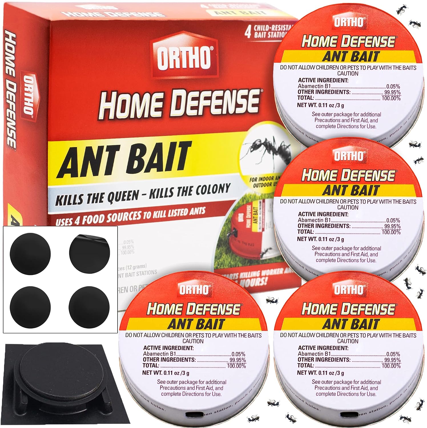 ORTHO Ant Traps - Metallic & Adhesive Pet Friendly Ant Bait Traps Indoor & Outdoor - Ant Killer Bait Traps 4+1pk