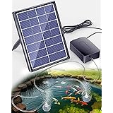 Biling Solar Aerator for Pond with 2200 mAh Battery Backup, 3 Modes Solar Air Pump Hydroponics Air Pump, Solar Powered Pond A