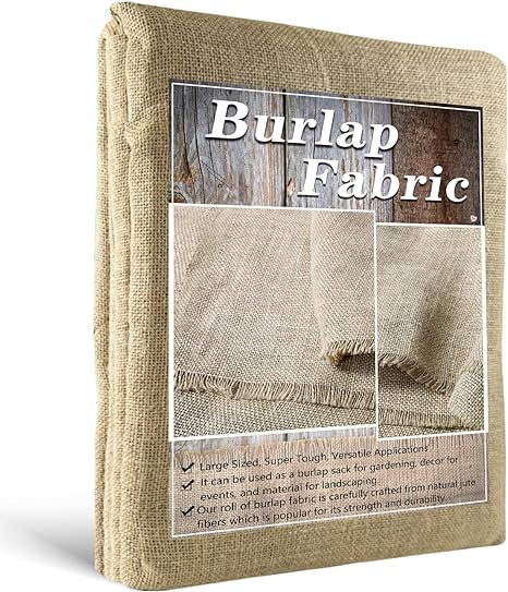 Hortifan Burlap Fabric Roll, 12" x 30 Feet Burlap Garden Fabric Natural Jute for Decorations, Crafts, Weddings, Table Runner, Landscaping, Plants & Tree Covering