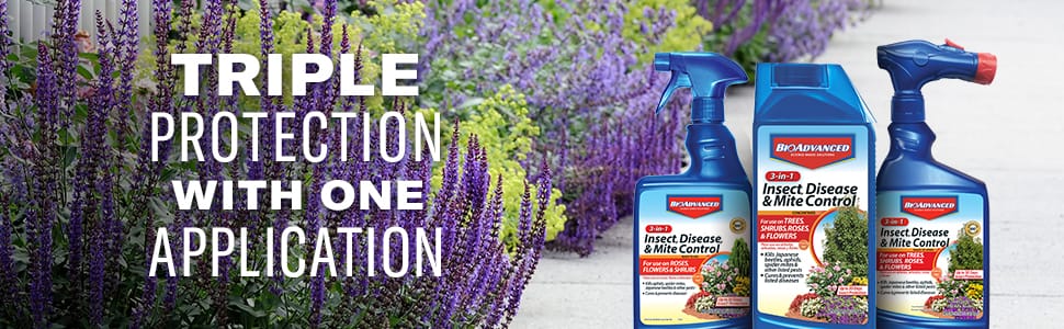 Insect, disease, and mite control Triple Protection with one application
