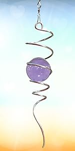 Purple color gazing ball spiral