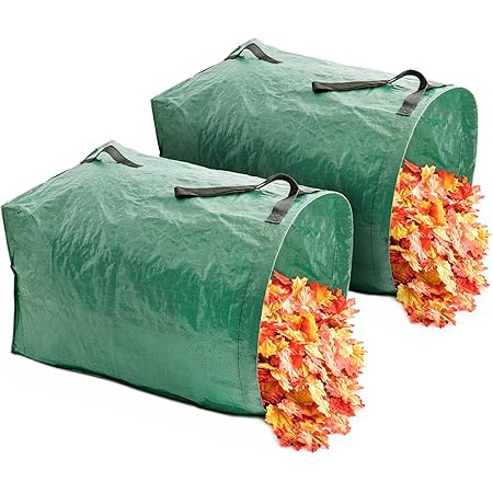 MEKKAPRO Big Gulp Leaf Bags, 2-Pack Lawn Bags with Reinforced Handles, 53 Gallon, Reusable Yard Waste Bags, Garden Waste Bag, Garden Bags for Debris, Lawn and Leaf Bags, Yard Bags, Leaf Collector
