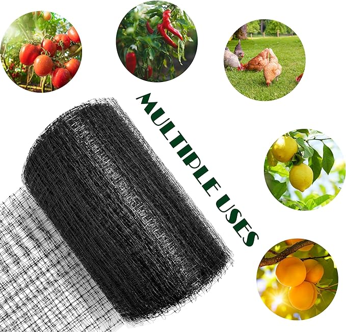 Fafaland Bird Netting 7X100 Feet for Garden Protection, Temporary Reusable Fence Barrier Anti Birds, Flexible Plastic Trellis Netting for Vegetables Fruit Flowers Crops Fence Cover. (7'x100') - Image 2