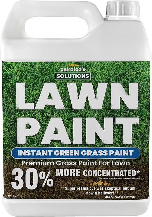 PetraTools Lawn Paint, Green Grass Lawn Spray Grass Paint for Lawn, Green Grass Spray for Lawn & Grass Spray Paint Grass Green, Green Dye for Lawn Spray on Grass (1 Gal)