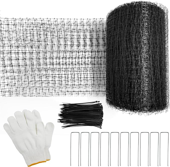 Fafaland Bird Netting 7X100 Feet for Garden Protection, Temporary Reusable Fence Barrier Anti Birds, Flexible Plastic Trellis Netting for Vegetables Fruit Flowers Crops Fence Cover. (7'x100')