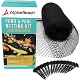 AlpineReach Koi Pond Netting Kit 15 x 20 ft Black Heavy Duty Woven Fine Mesh Net Cover for Leaves - Protects Koi Fish from Bl