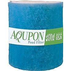 AQUPON Koi Pond Filter Media Pad - Cut to Fit Roll (Dye-Free/Blue Bonded) - 1.25 Inch Thickness (10 ft, Blue)