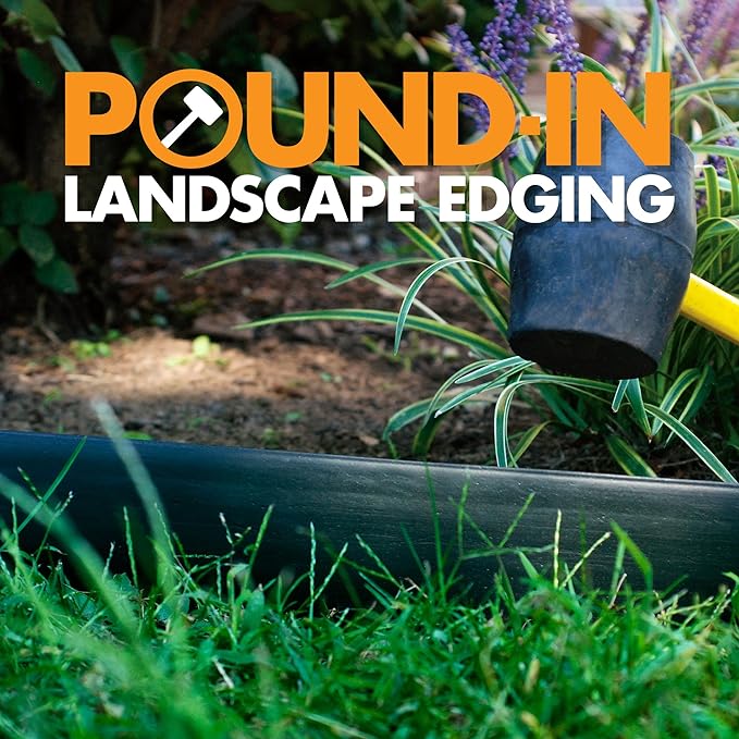 EasyFlex Pound-in Landscape Edging with Anchoring Stakes, 4.5 in. Straight Top Plastic Garden Border, 20 Foot Kit, Black, (3500-20C-3) - Image 3