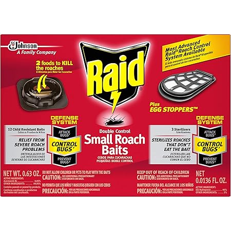 Raid Double Control Small Roach Baits Plus Egg Stopper 12 Count (Pack of 1)