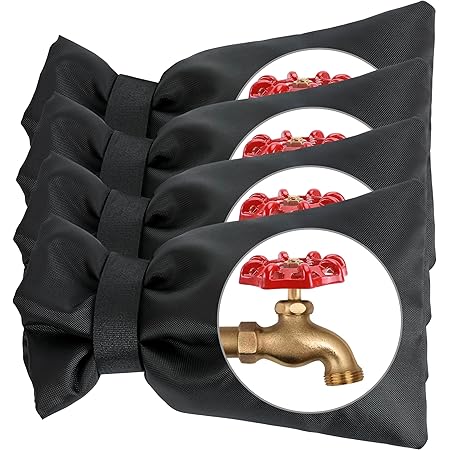 Outdoor Faucet Covers for Winter,4 Pack Faucet Cover Freeze Protection,Insulated Anti-Freeze Waterproof Material,Reusable Faucet Cover Socks for Various Faucet Spigot,Pipe,Garden Hose Bib