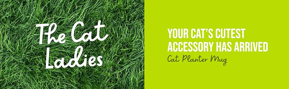 The Cat Ladies, your cat's cutest accessory has arrived, cat planter mug