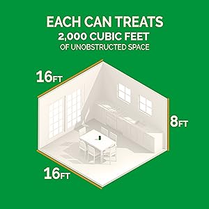 Each Can treats 2,000 cubic feet of unobstructed space