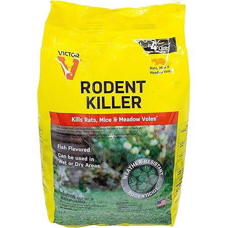 Victor M925 Ready-to-Use Rodent Poison Killer - Kills Rats, Mice, and Meadow Voles, Yellow