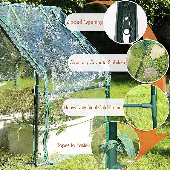Gardzen Mini Greenhouse Heavy Duty Portable Green House, Clear Tent Indoor or Outdoor for Plants 36.2”(L) x36.2”(W) x42.5”(H) - Image 3