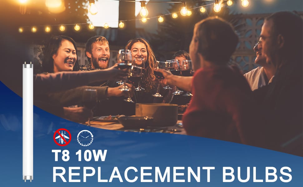 T8 10W Replacement Bulbs for 20W Electronic Bug Zapper 4 Pack