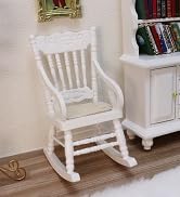 Dollhouse Miniature Rocking Chair 1:12 Scale Wooden Furniture Accessories Tiny Doll House Home Ou...