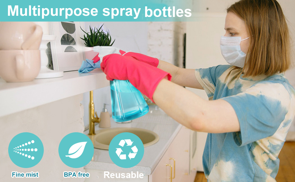 Empty spray bottles for cleaning