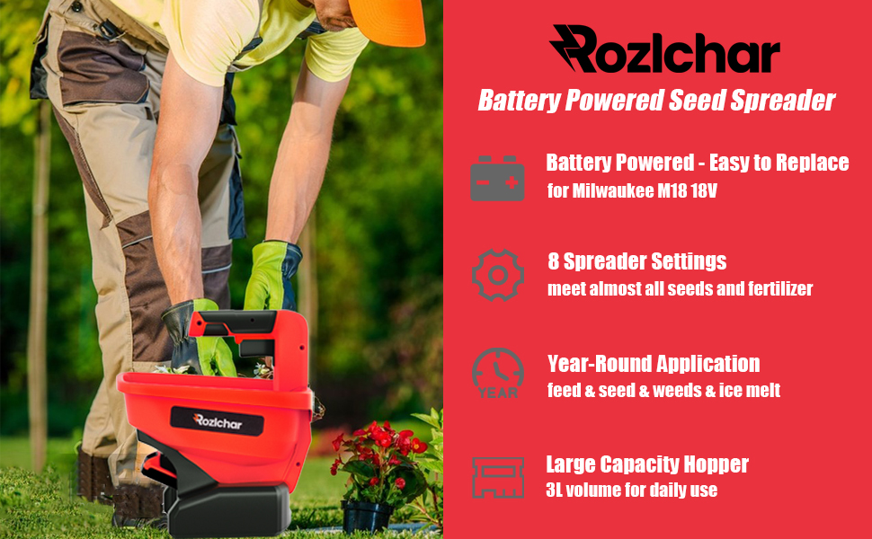 seed spreader for milwaukee 18V