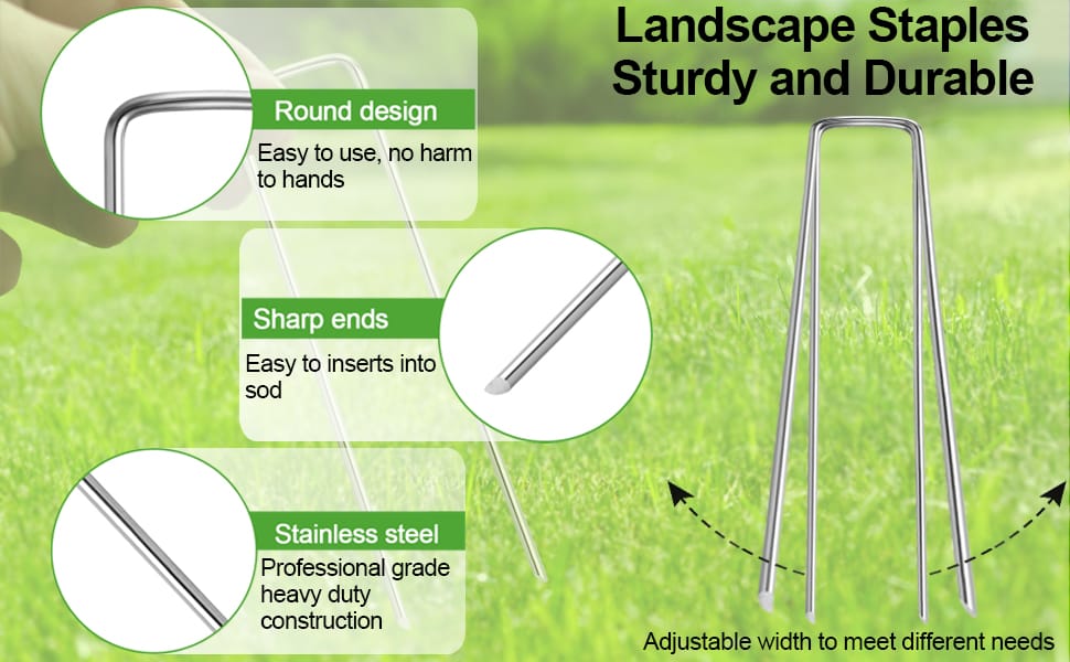 Garden Stakes U-Shaped Tent Stakes Galvanized Landscape Staples Ground Stakes Christmas Decorations