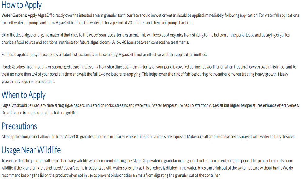 Algae Off How to Apply