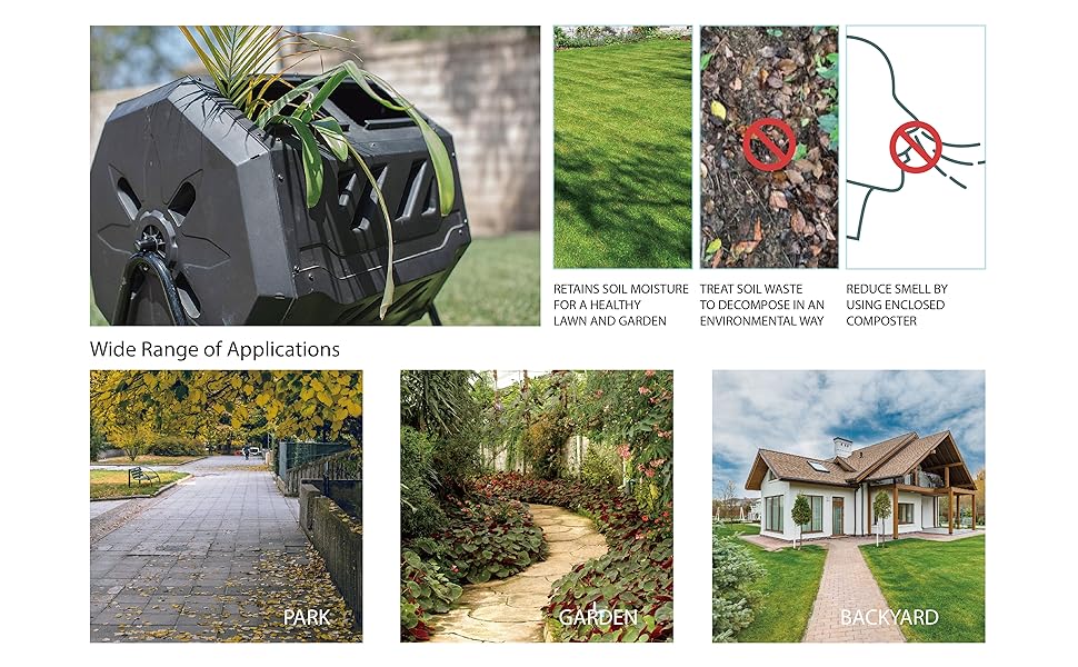 Miracle-Gro Vivosun Compost Tumbler spring garden soil backyard lawn composter flower plant