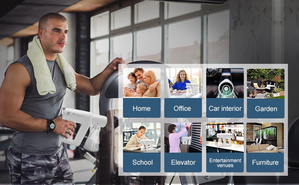 Atomizer Sprayer，Rechargeable ULV Nano Sprayer with Blue Light,Electrostatic ULV Atomizer Sprayer