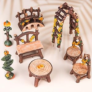 8pcs Miniature Table and Chairs Set