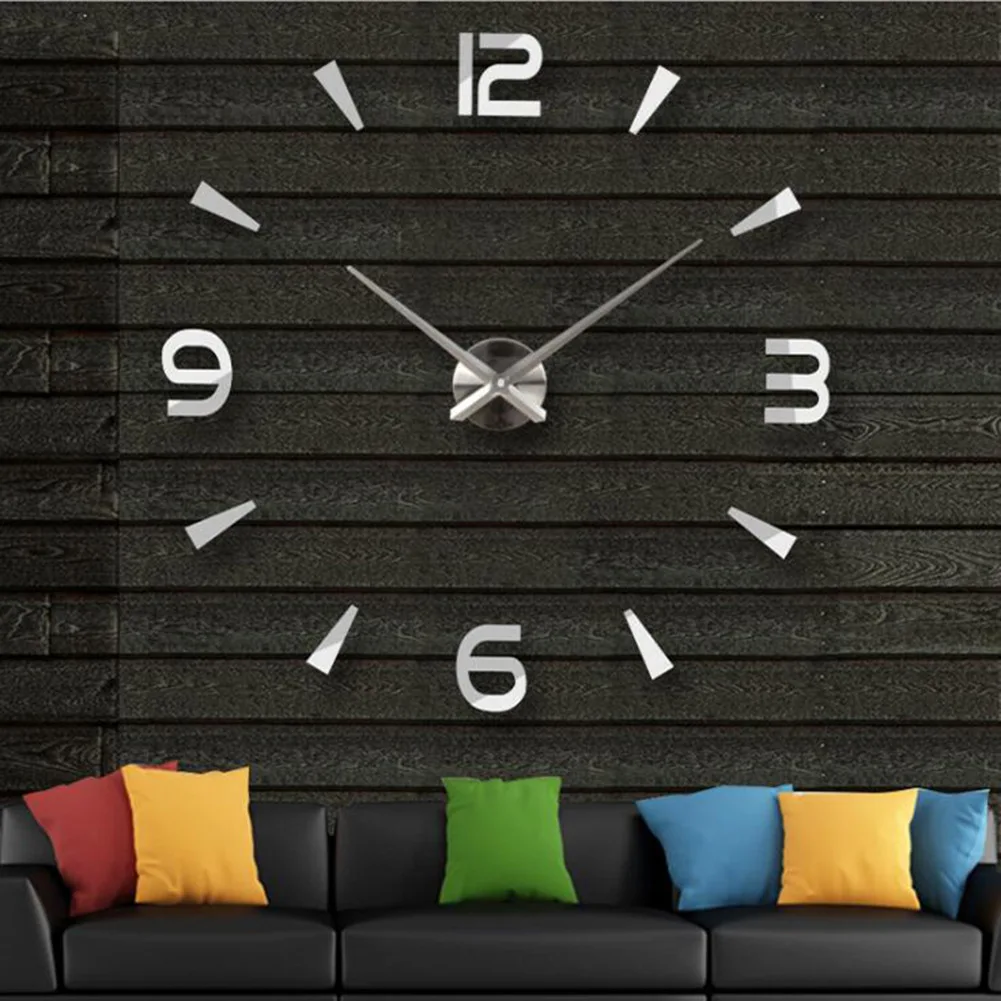 Large 3D DIY Wall Clock Giant Acrylic Mirror Clocks Frameless Big Horloge Home Decoration for Living Room Bedroom Wall Decor - Image 2