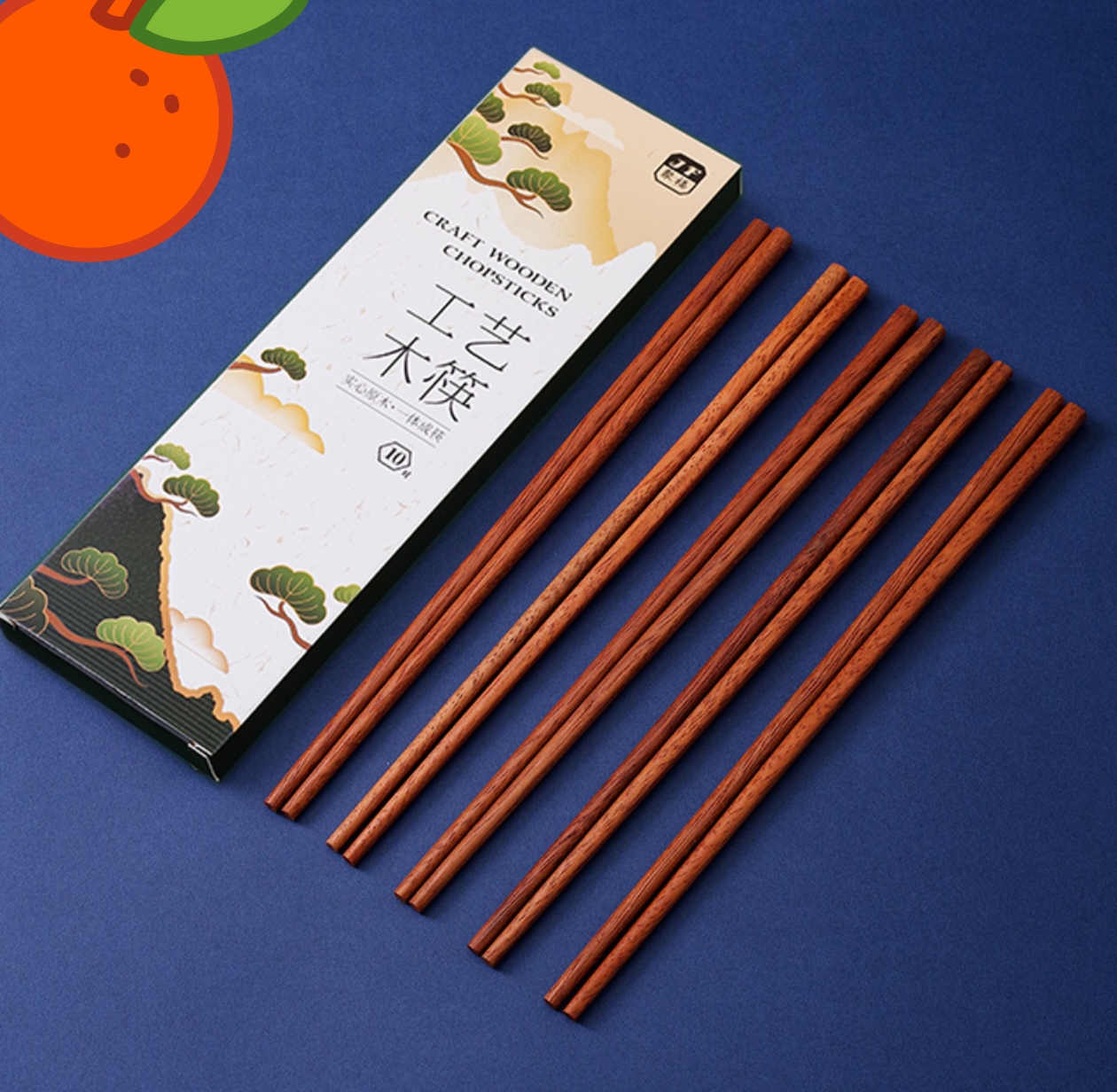 Mahogany solid round wood high-grade chopsticks - Image 6