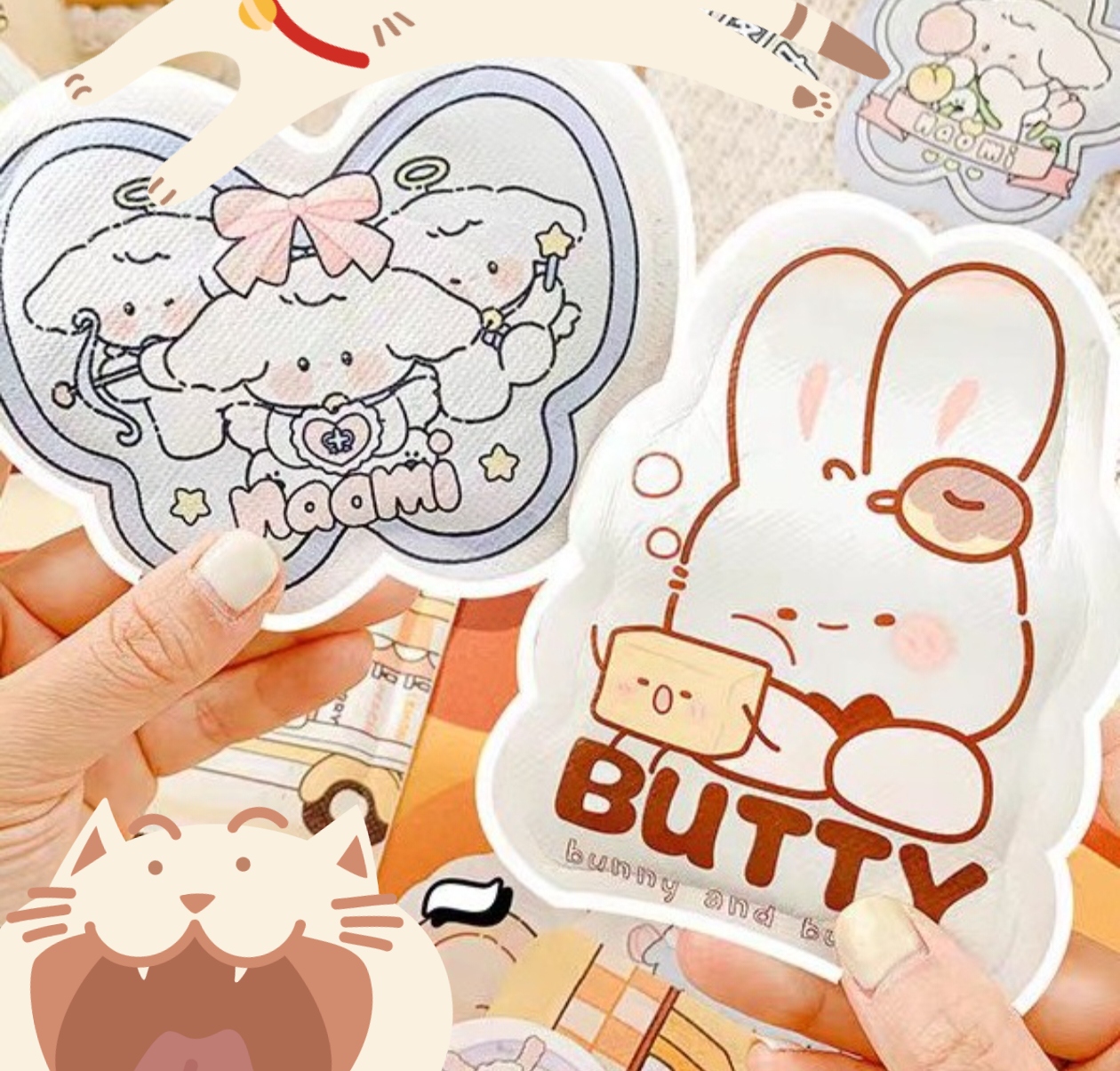 Female heating warm-up sticker cartoon - Image 2