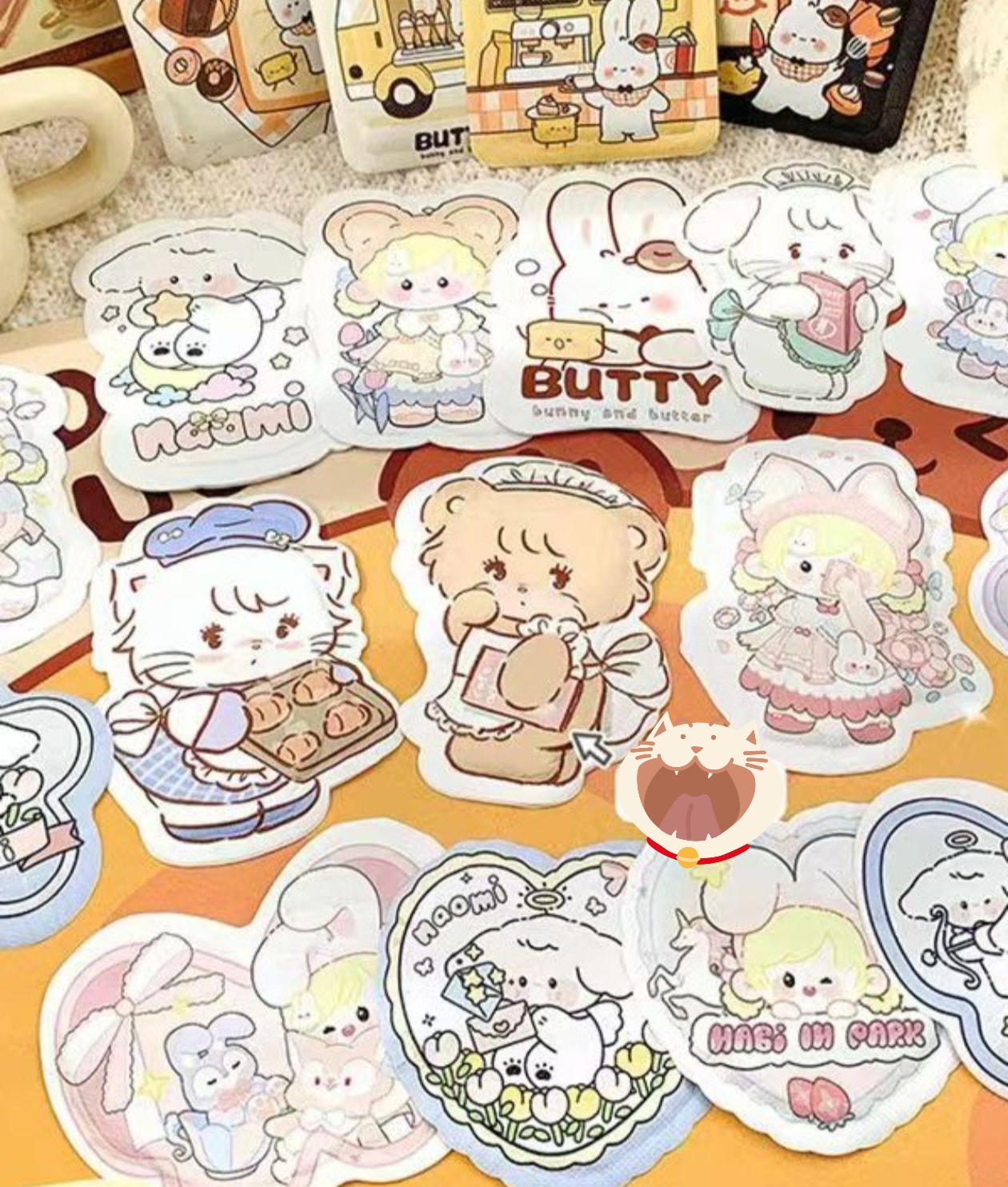 Female heating warm-up sticker cartoon - Image 4