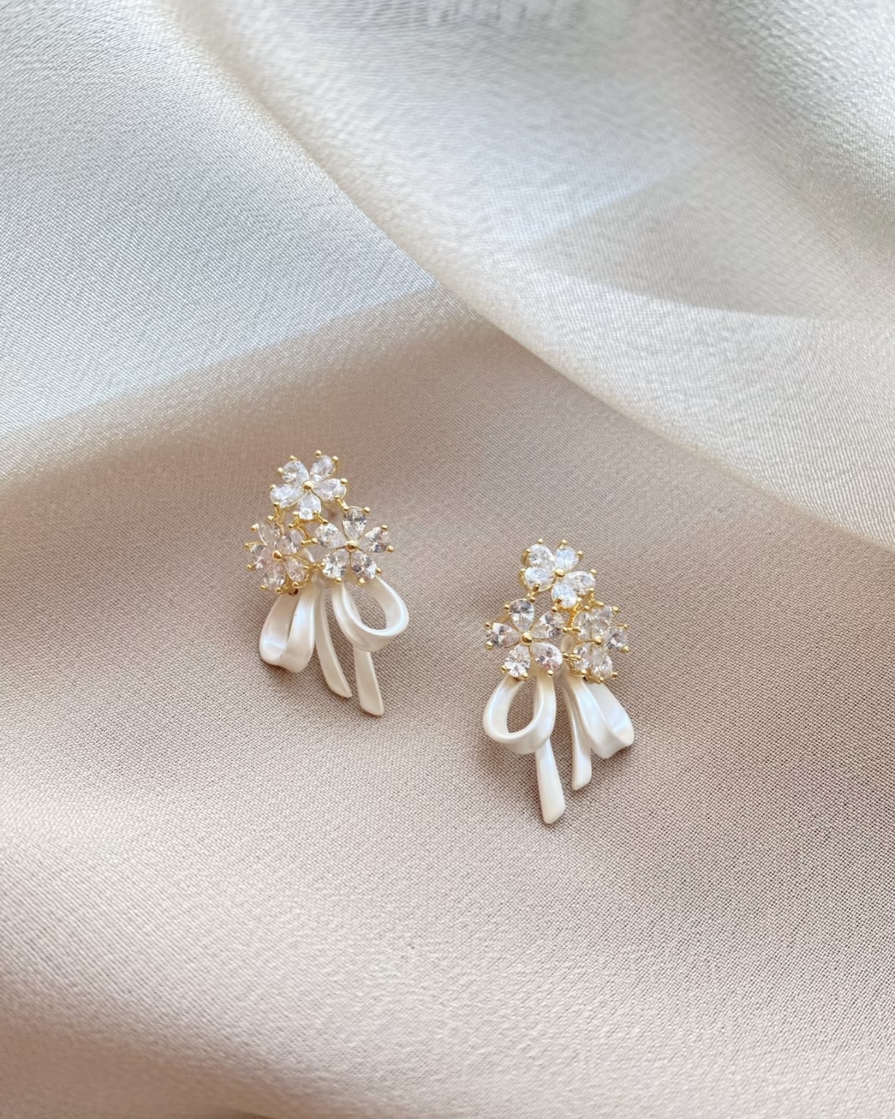 Floral Stud Earrings - Image 3