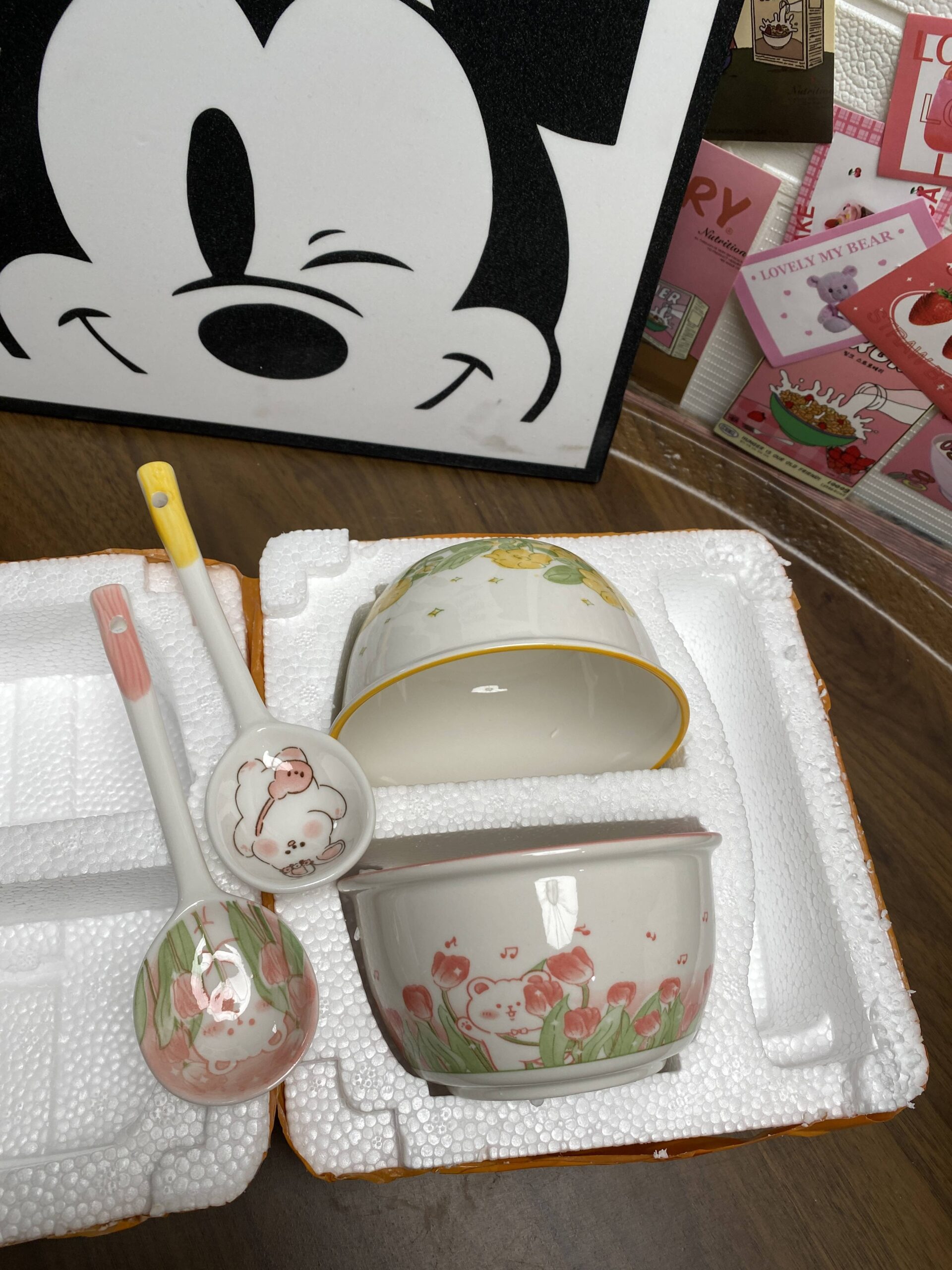 Cute multi-ceramic bowl ceramic spoon - Image 3