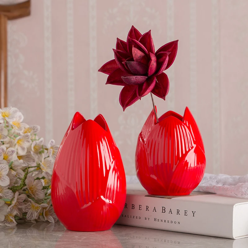 Creative Lotus Ceramic Vase, White Porcelain Flower Pot, Desk Aesthetic, Minimalist Room, Home Decoration Accessories - Image 5